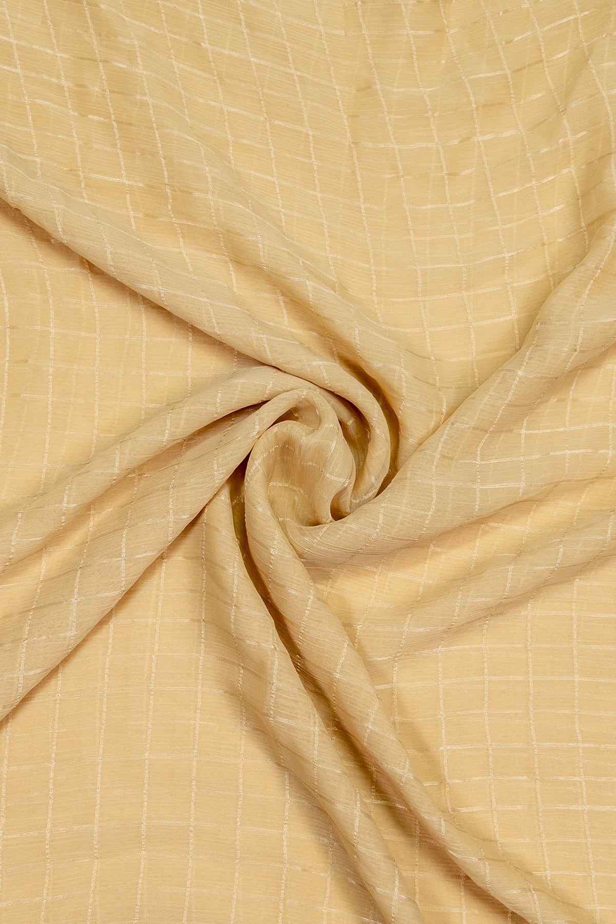 Cubical Textured Georgette Staller - Fawn