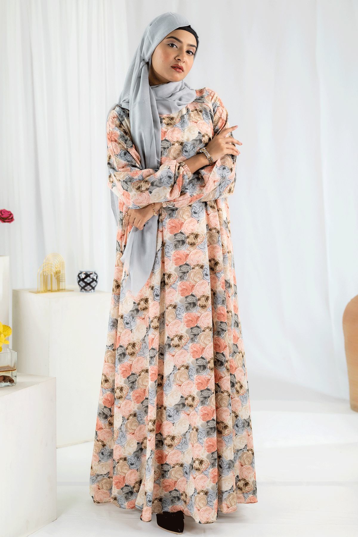 Nashwa P6 - Pirnted Maxi Abaya