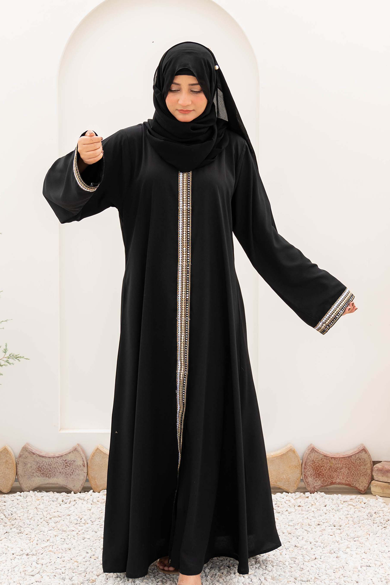 Noir Gown Abaya - Black