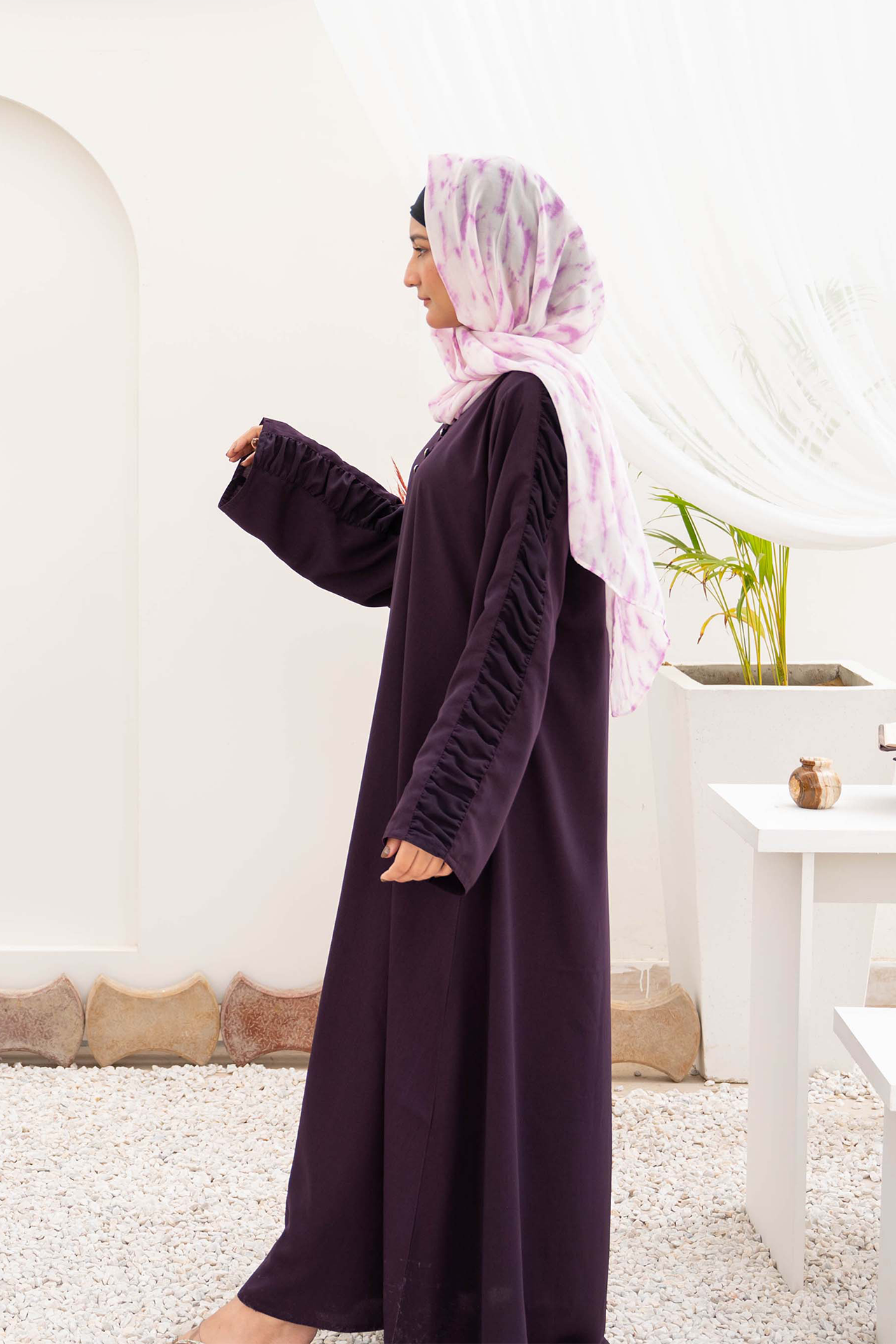 Gazer Style Maxi Abaya - Deep Violet