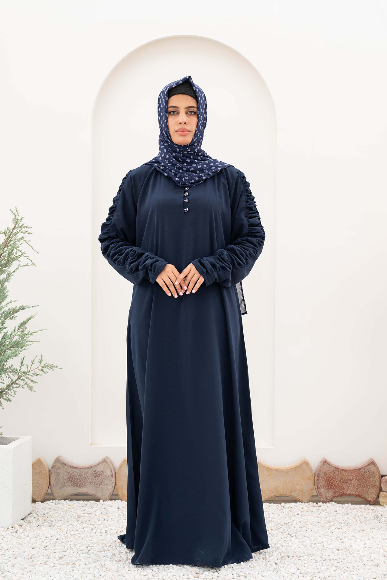 Gazer Style Maxi Abaya - Navy Blue