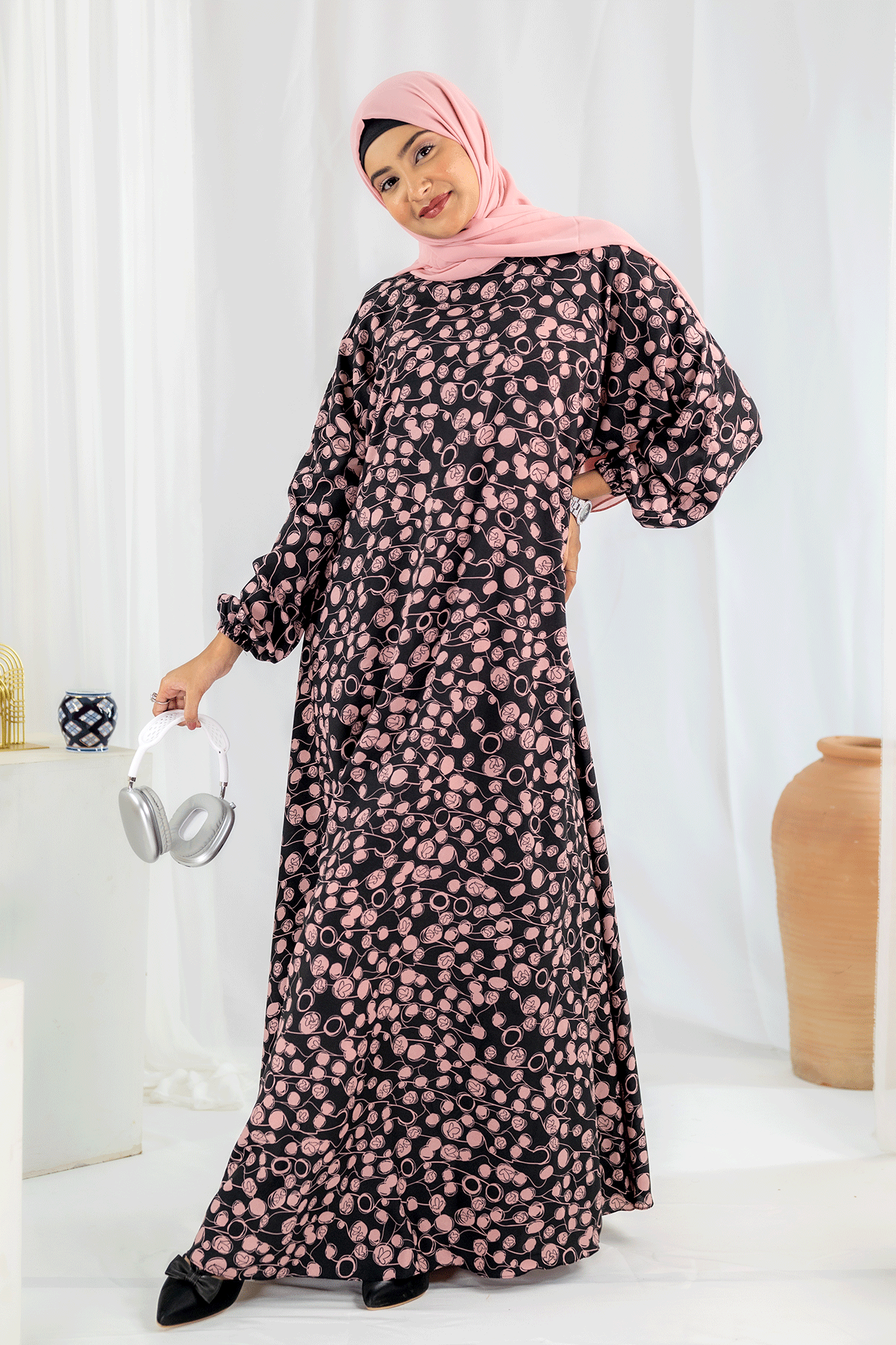 Nashwa P8 - Pirnted Maxi Abaya