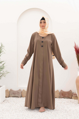 Turkish Style Maxi Abaya - Khaaki - Jalbaab