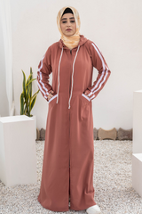 Hoodie Abaya – Salmon Pink