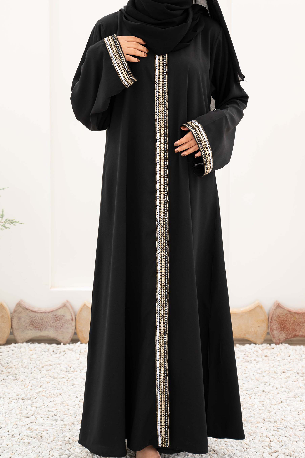 Noir Gown Abaya - Black