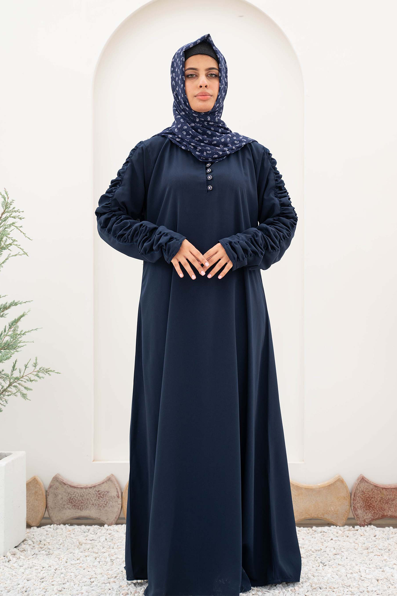 Gazer Style Maxi Abaya - Navy Blue