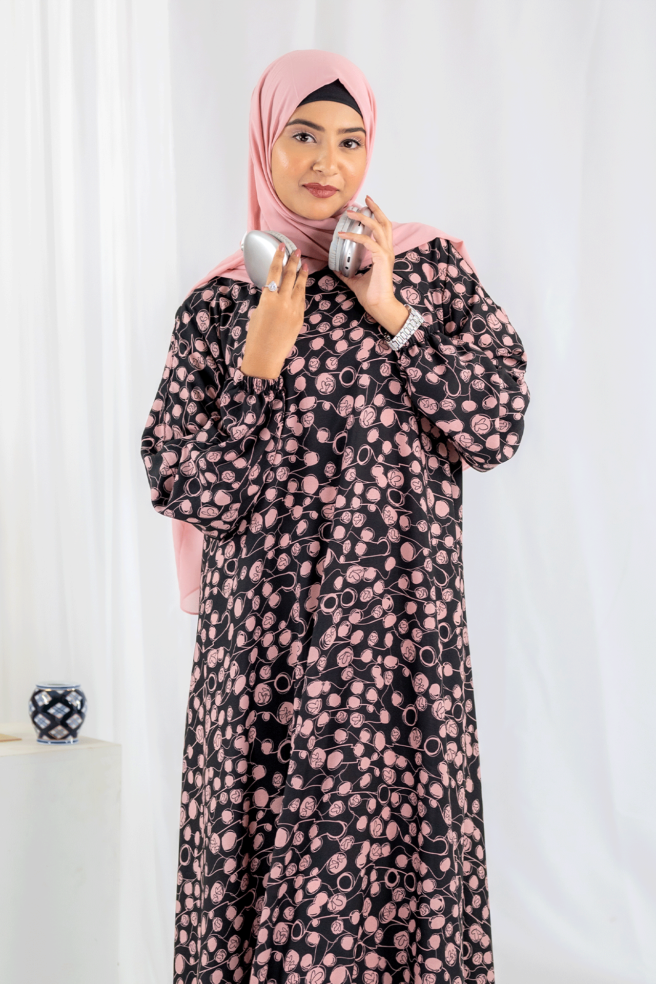 Nashwa P8 - Pirnted Maxi Abaya