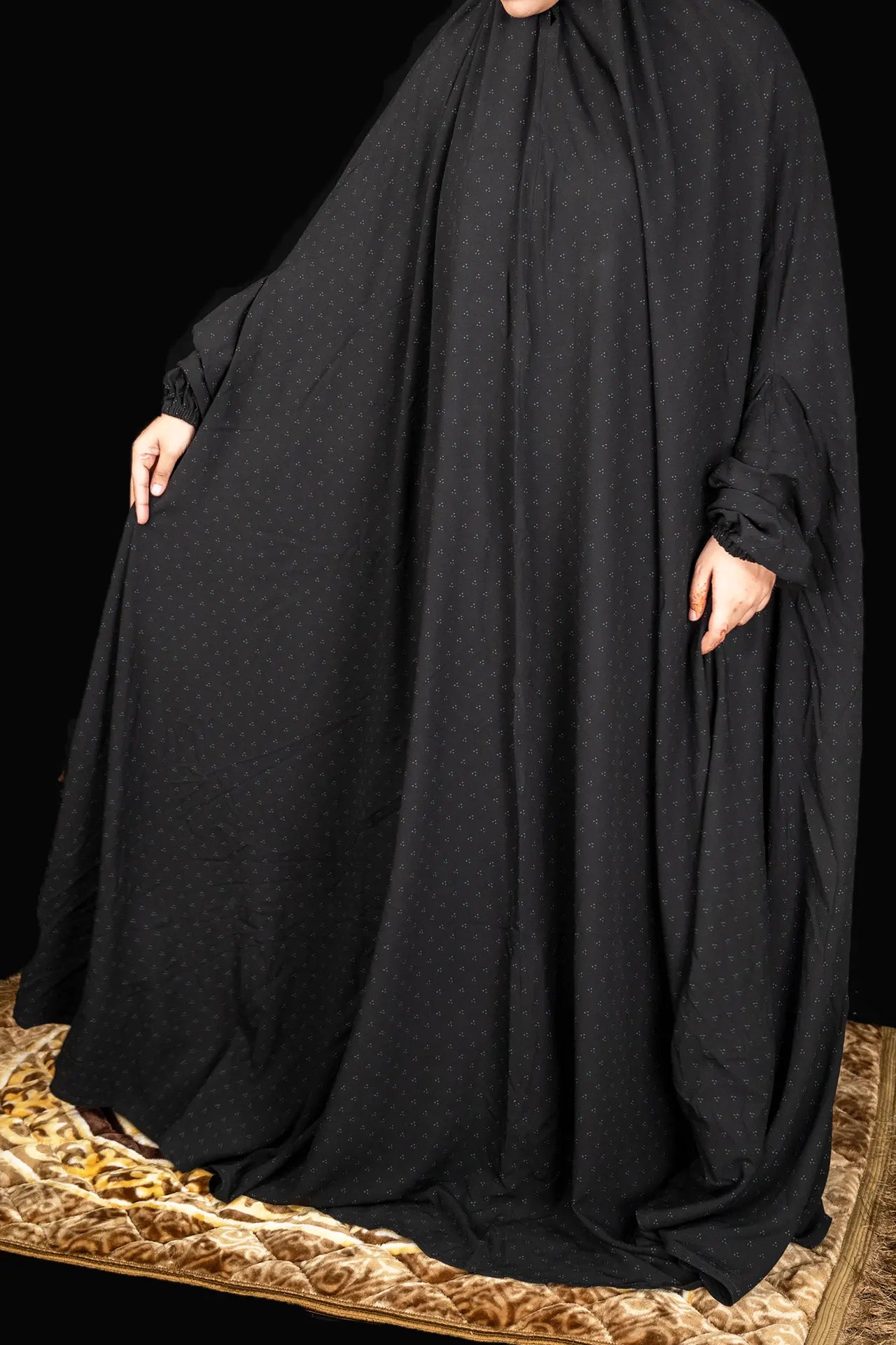 Namaz Chadar - Black Dotted