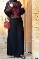 Pleated Chest Maxi - Maroon