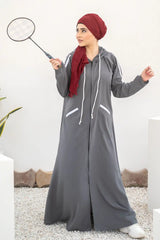 Hoodie Abaya – Smokey Grey