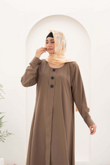 Turkish Style Maxi Abaya - Khaaki - Jalbaab