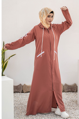 Hoodie Abaya – Salmon Pink
