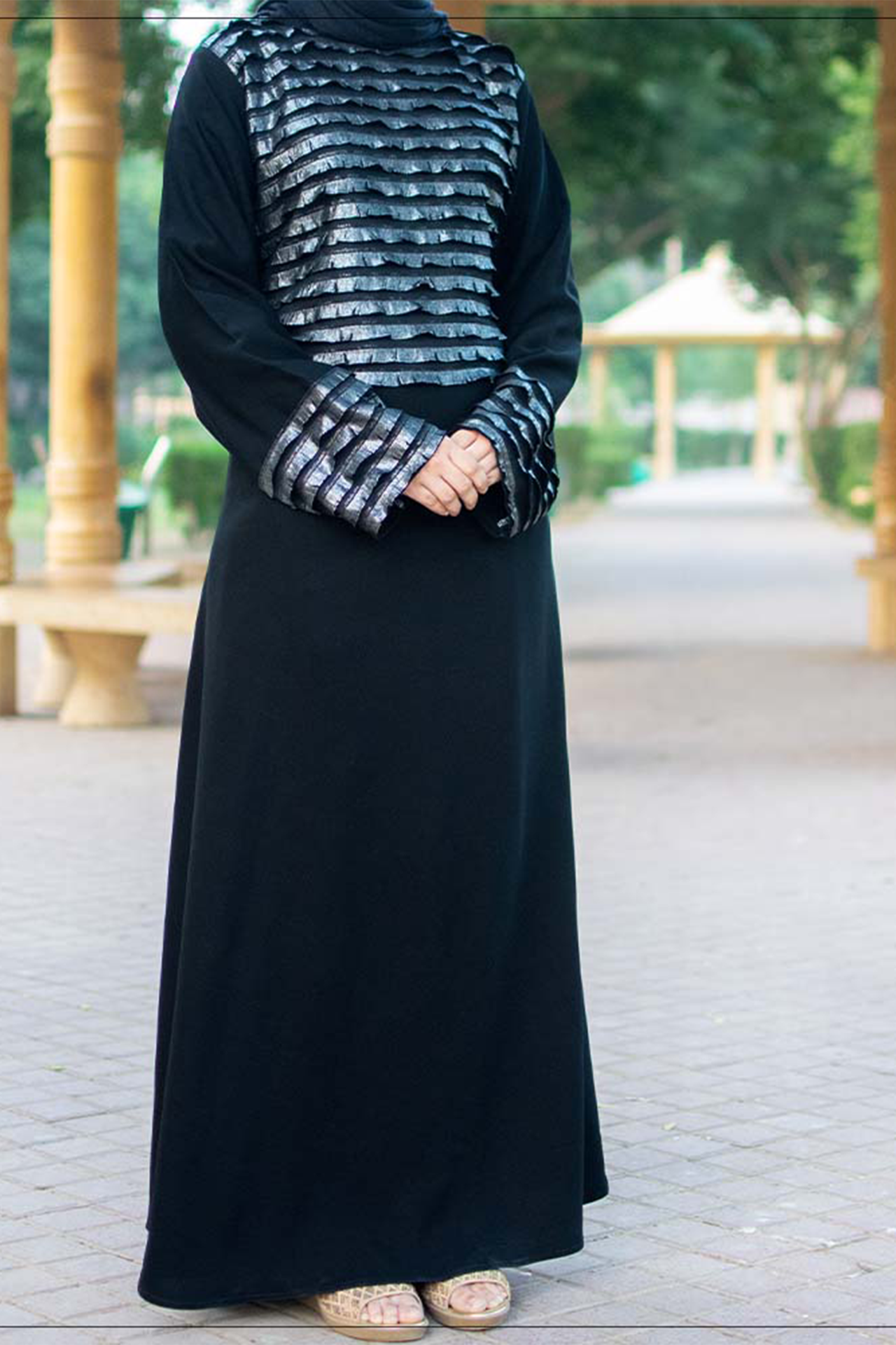 Pleated Chest Maxi - Silver