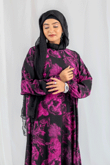 Nashwa P10 - Pirnted Maxi Abaya