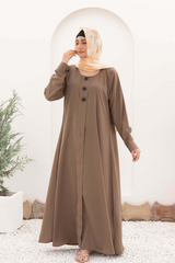 Turkish Style Maxi Abaya - Khaaki - Jalbaab