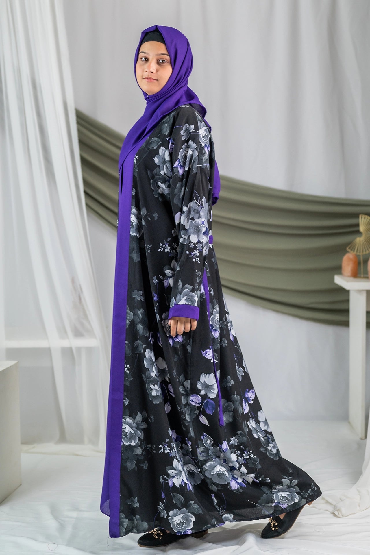 Bahaar 2.0 - Purple Flowered Printed Flapped
