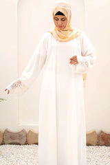 Hareer Maxi Abaya - White