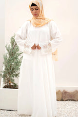 Hareer Maxi Abaya - White
