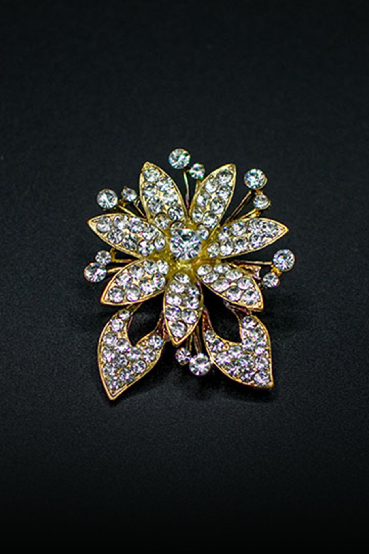 Crystal Flowered Brooch