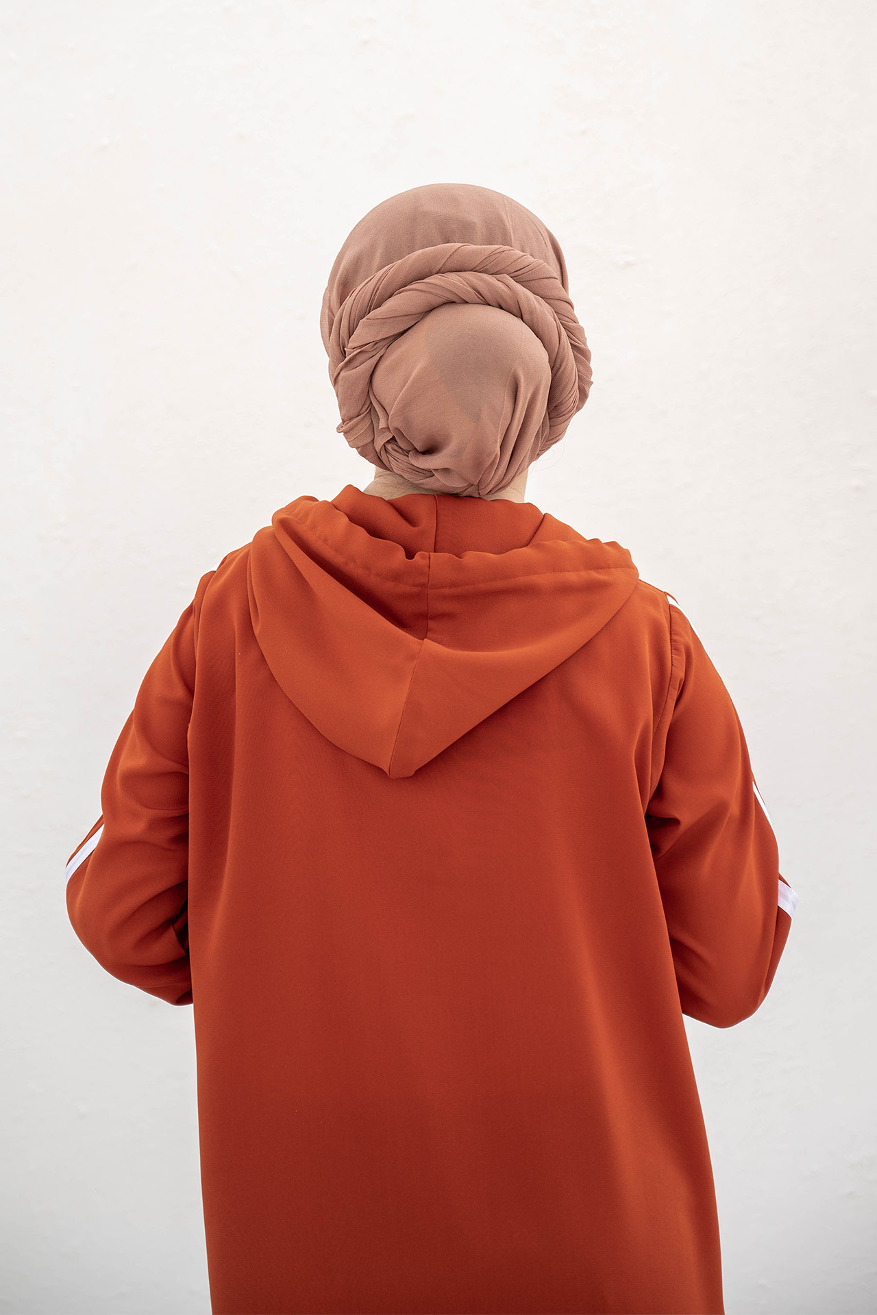Modest Hoodie Abaya – Neon Orange