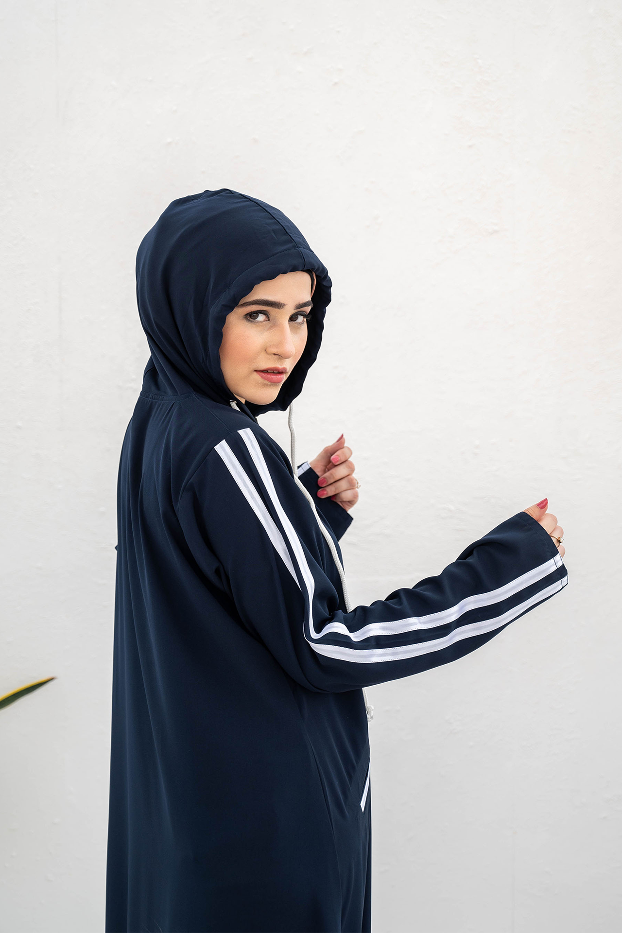 Modest Hoodie Abaya – Navy Blue