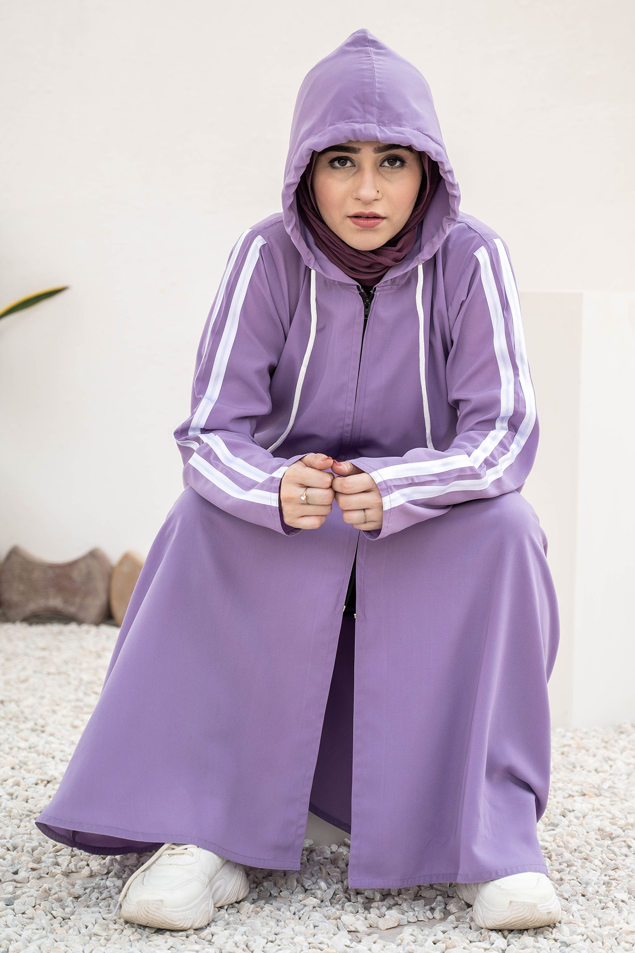 Modest Hoodie Abaya – Lavender