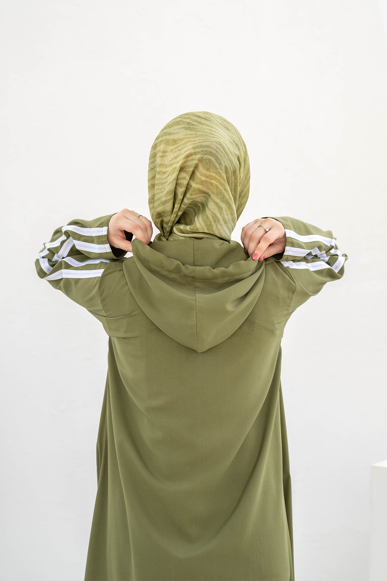 Modest Hoodie Abaya – Olive Green