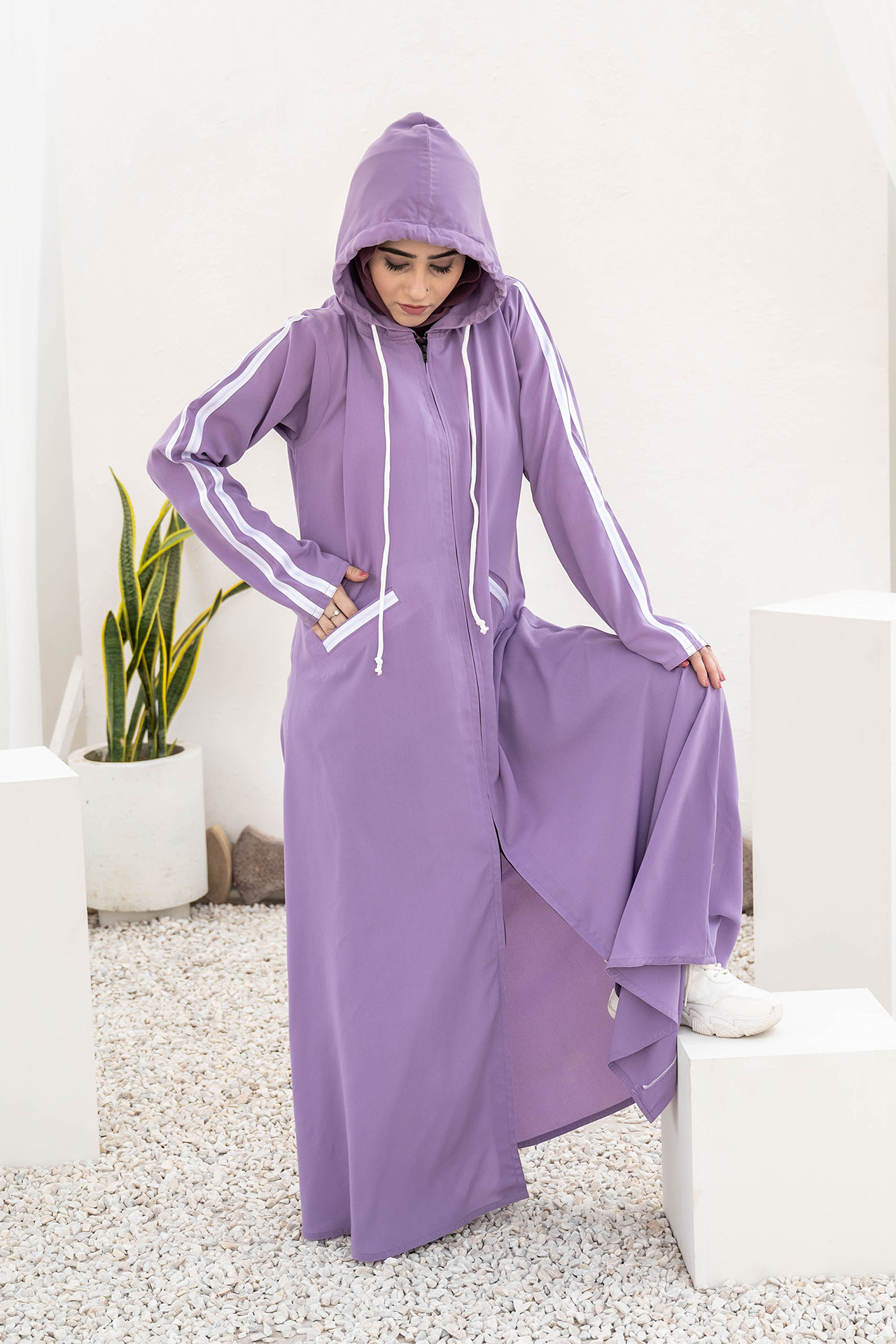 Modest Hoodie Abaya – Lavender