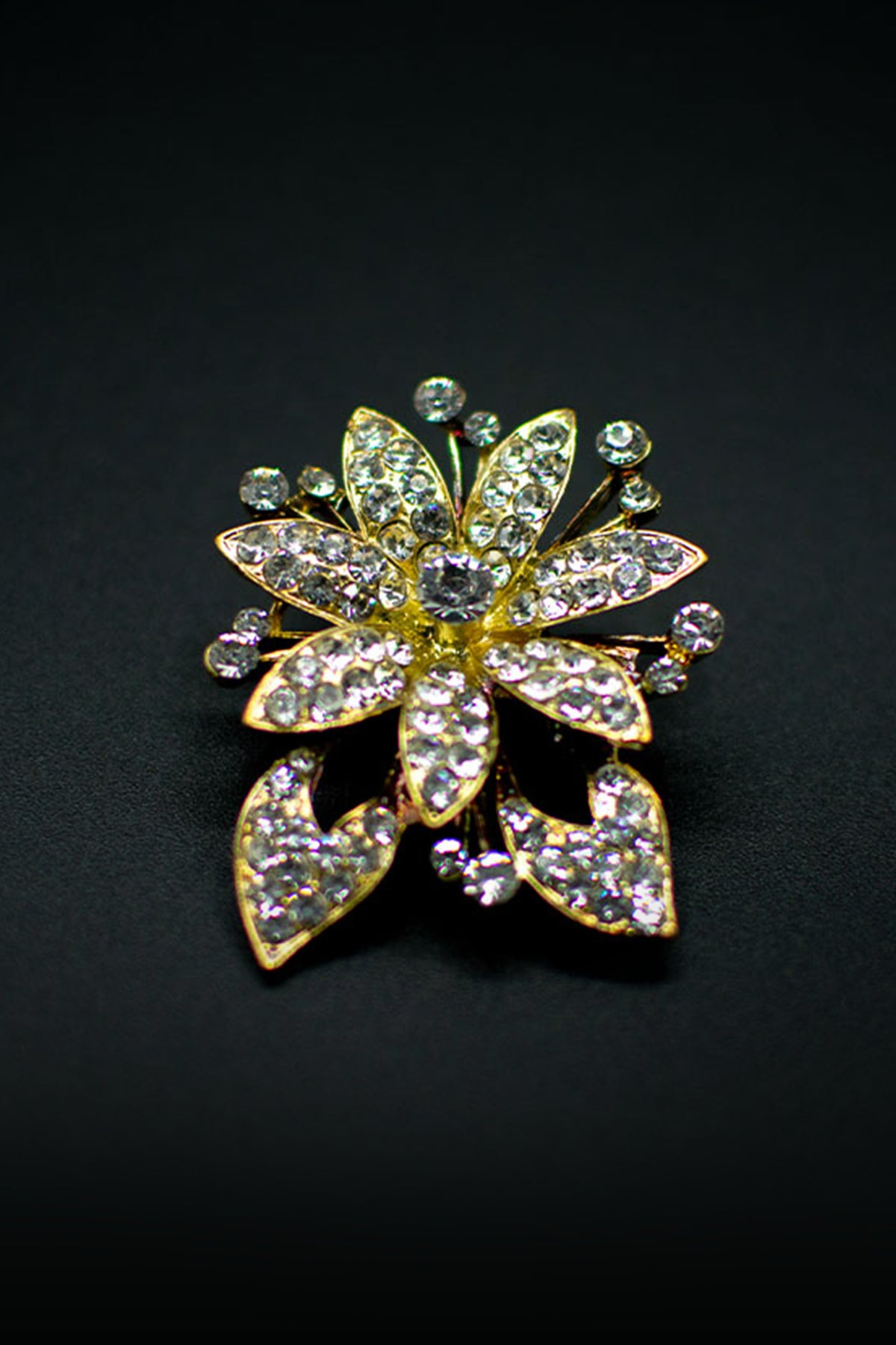 Crystal Flowered Brooch