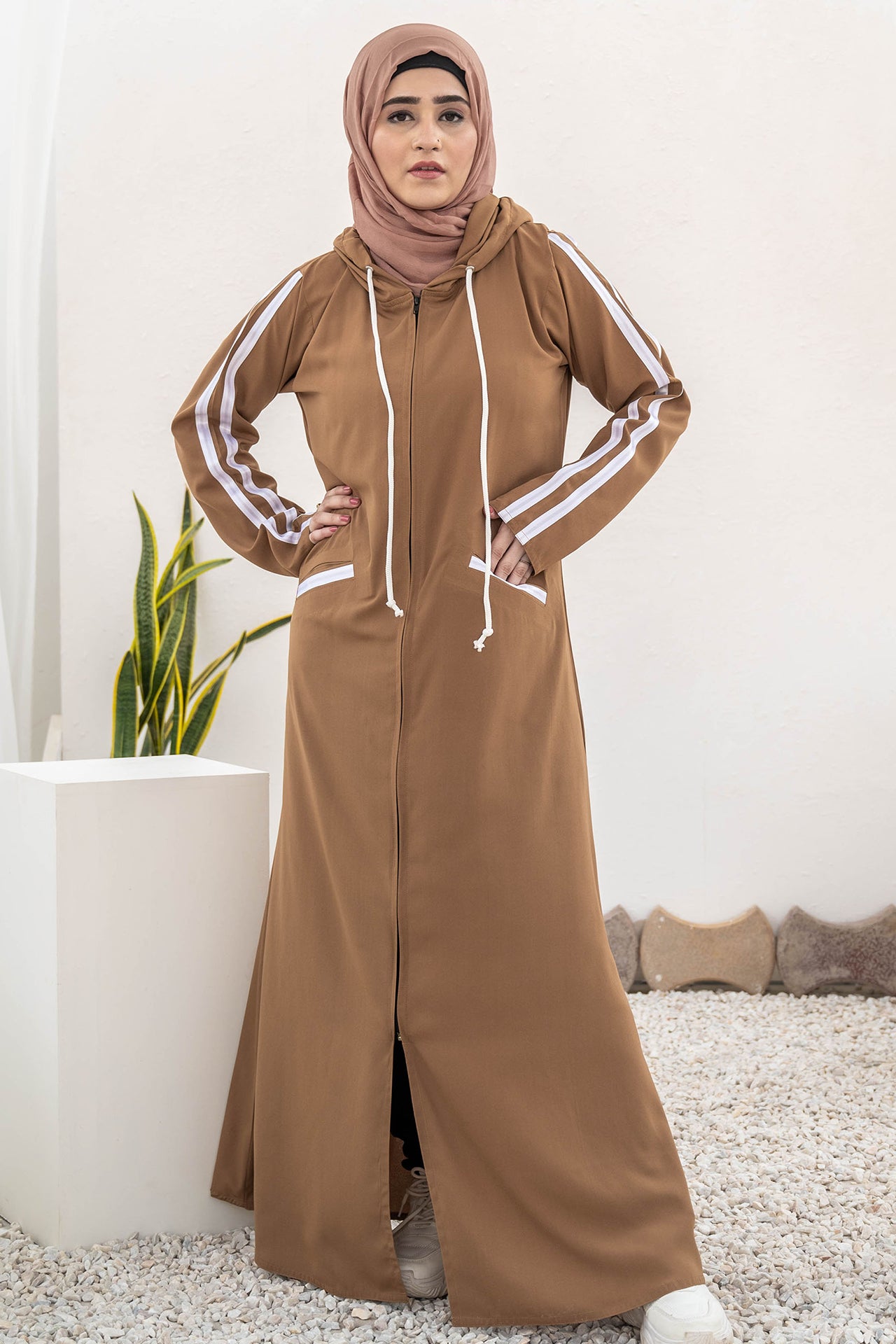 Modest Hoodie Abaya – Camel