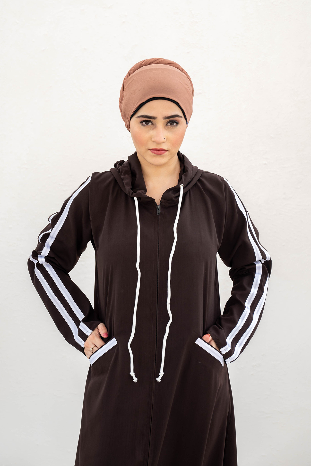 Modest Hoodie Abaya – Dark Choco