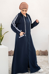 Modest Hoodie Abaya – Navy Blue