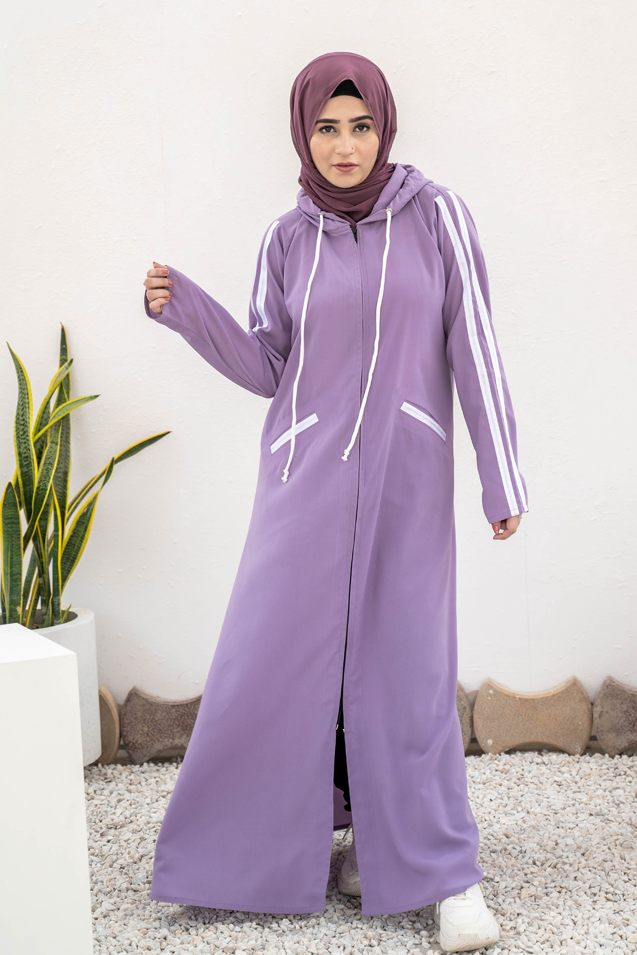 Modest Hoodie Abaya – Lavender