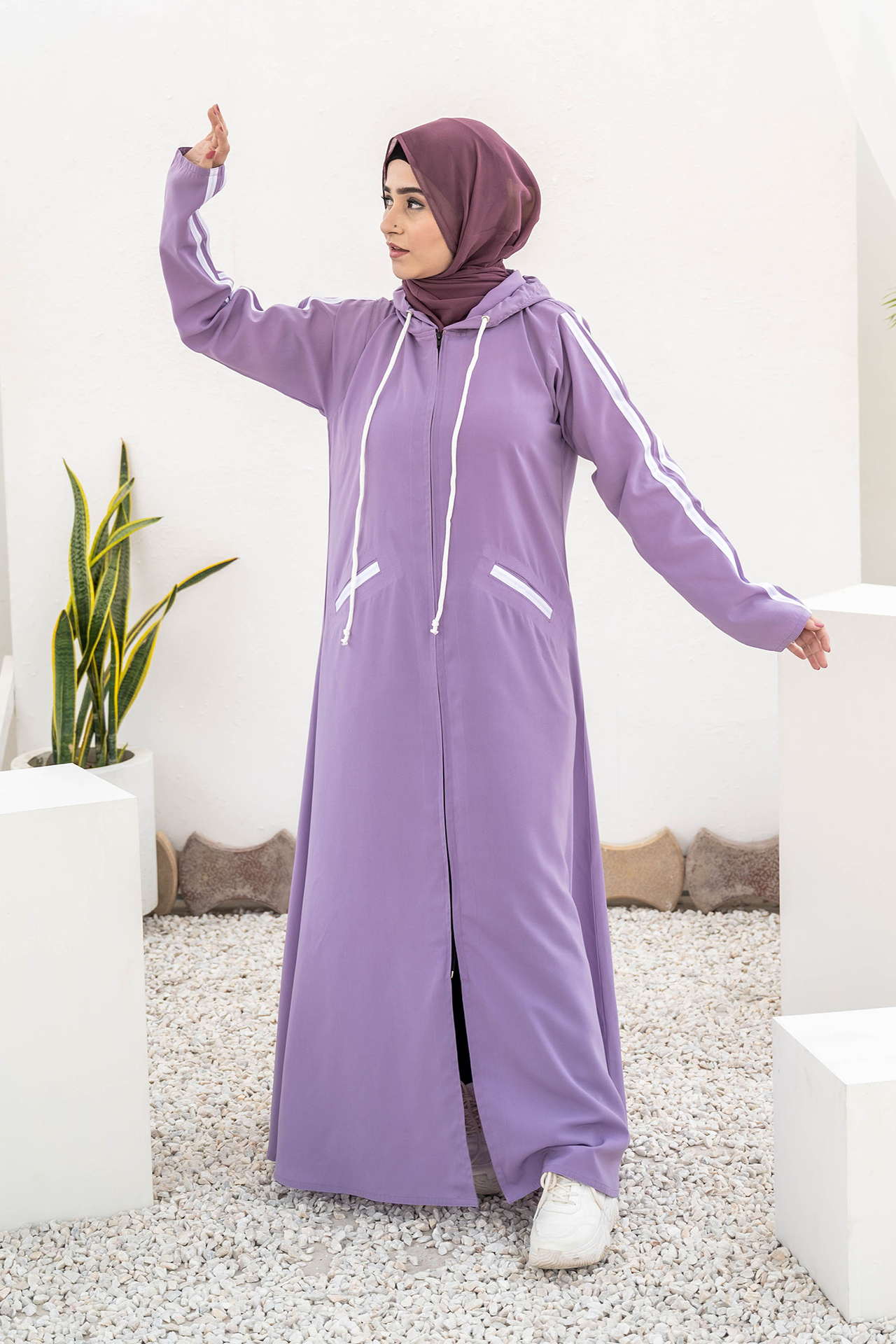Modest Hoodie Abaya – Lavender