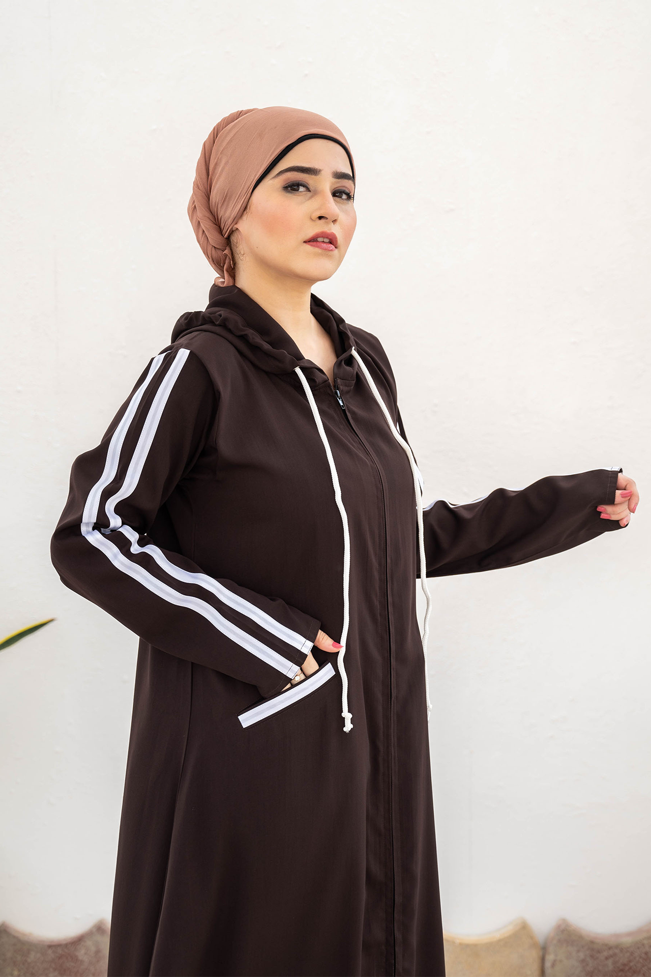 Modest Hoodie Abaya – Dark Choco