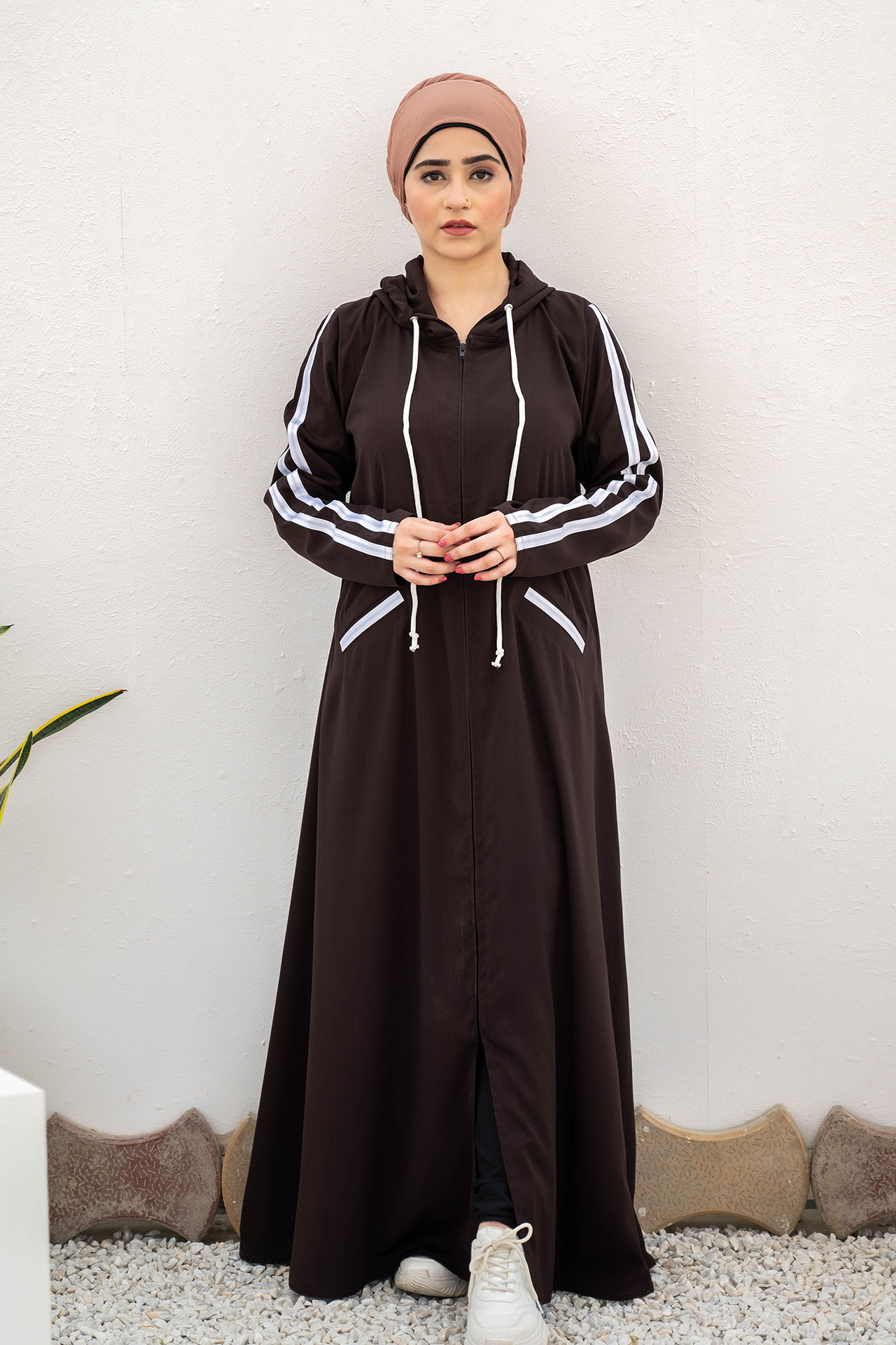 Modest Hoodie Abaya – Dark Choco