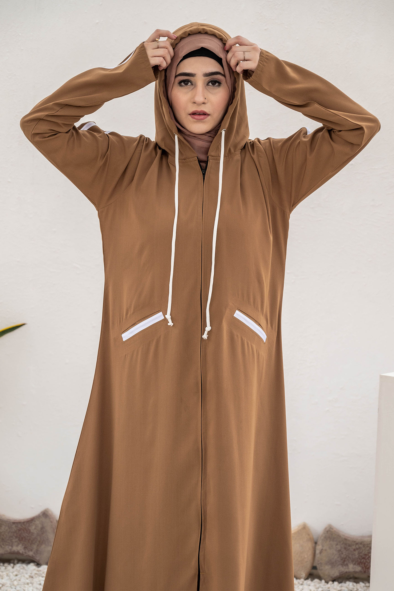 Modest Hoodie Abaya – Camel