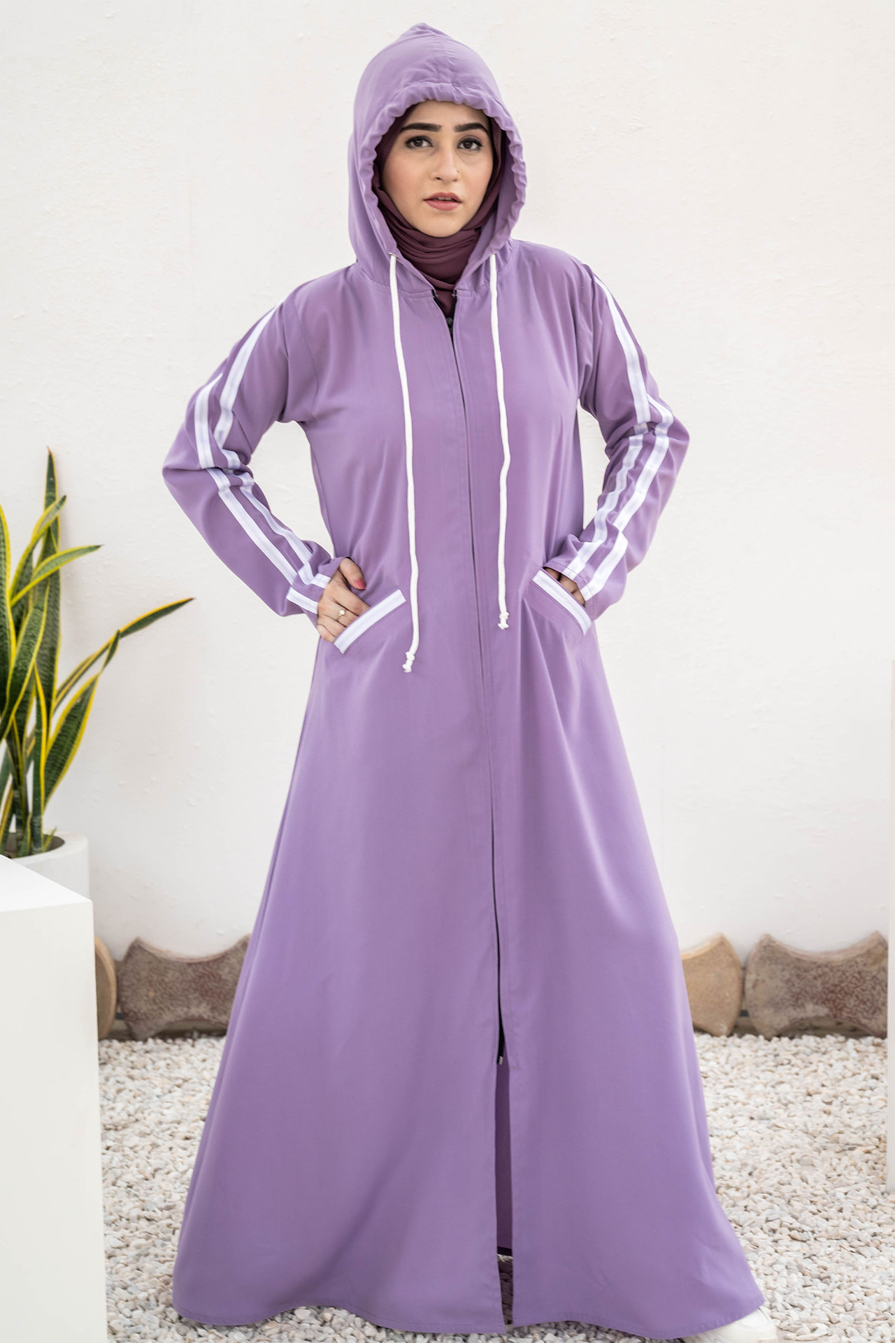 Modest Hoodie Abaya – Lavender