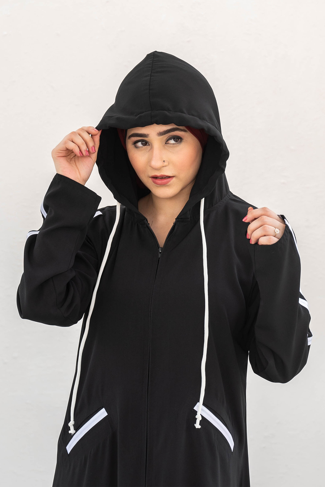 Modest Hoodie Abaya – Black