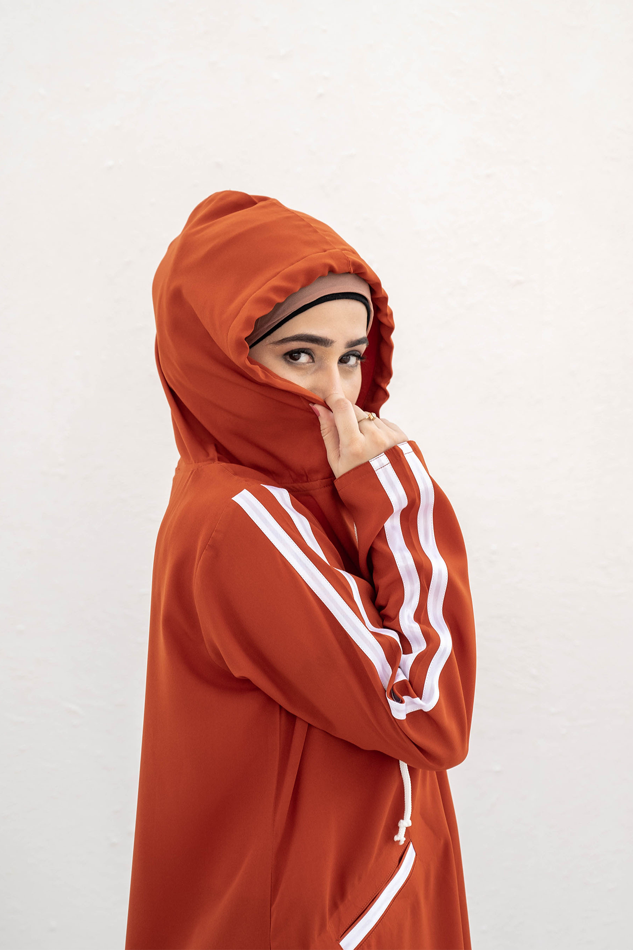 Modest Hoodie Abaya – Neon Orange