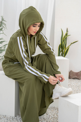 Modest Hoodie Abaya – Olive Green