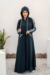 Modest Hoodie Abaya – Deep Ocean