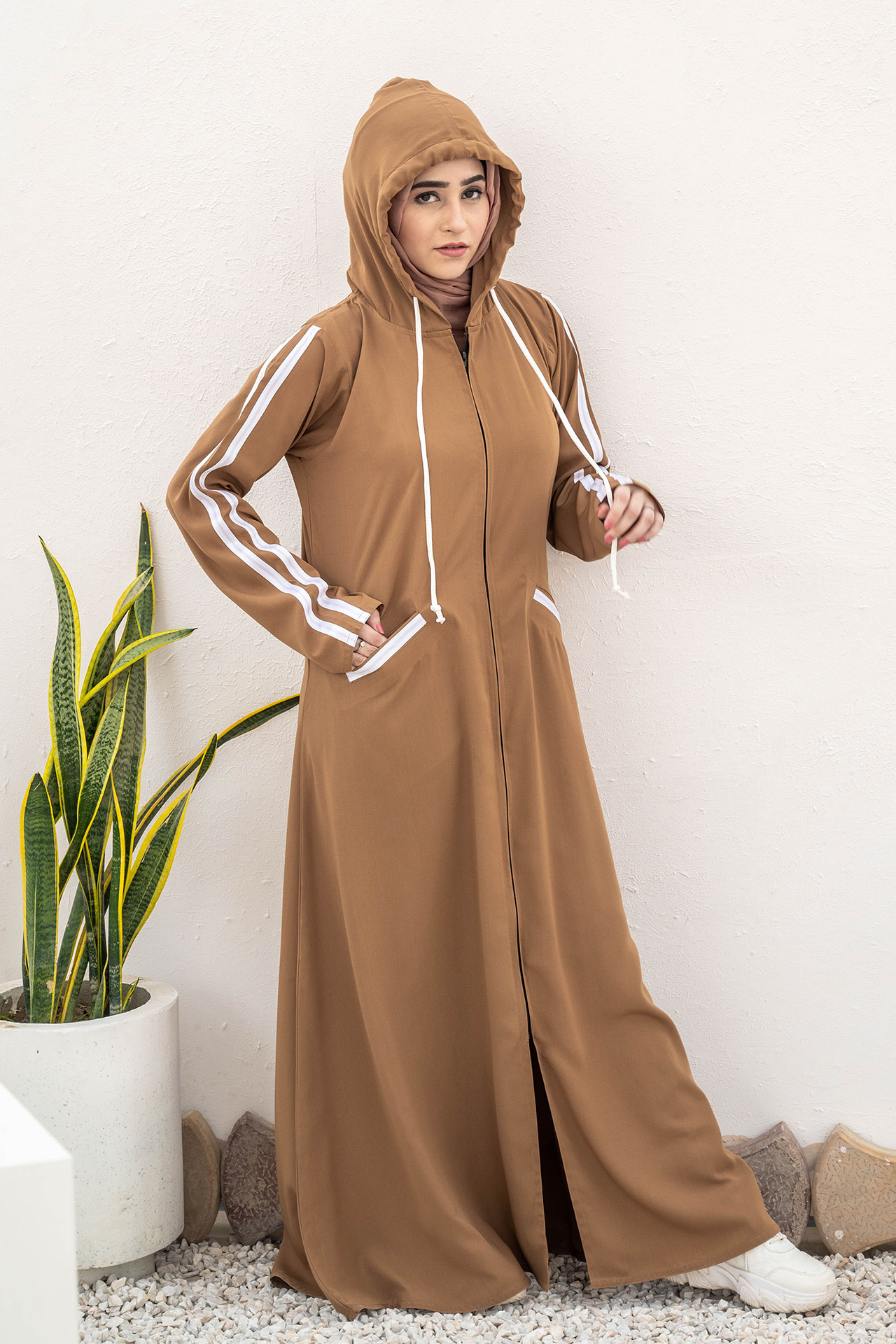 Modest Hoodie Abaya – Camel