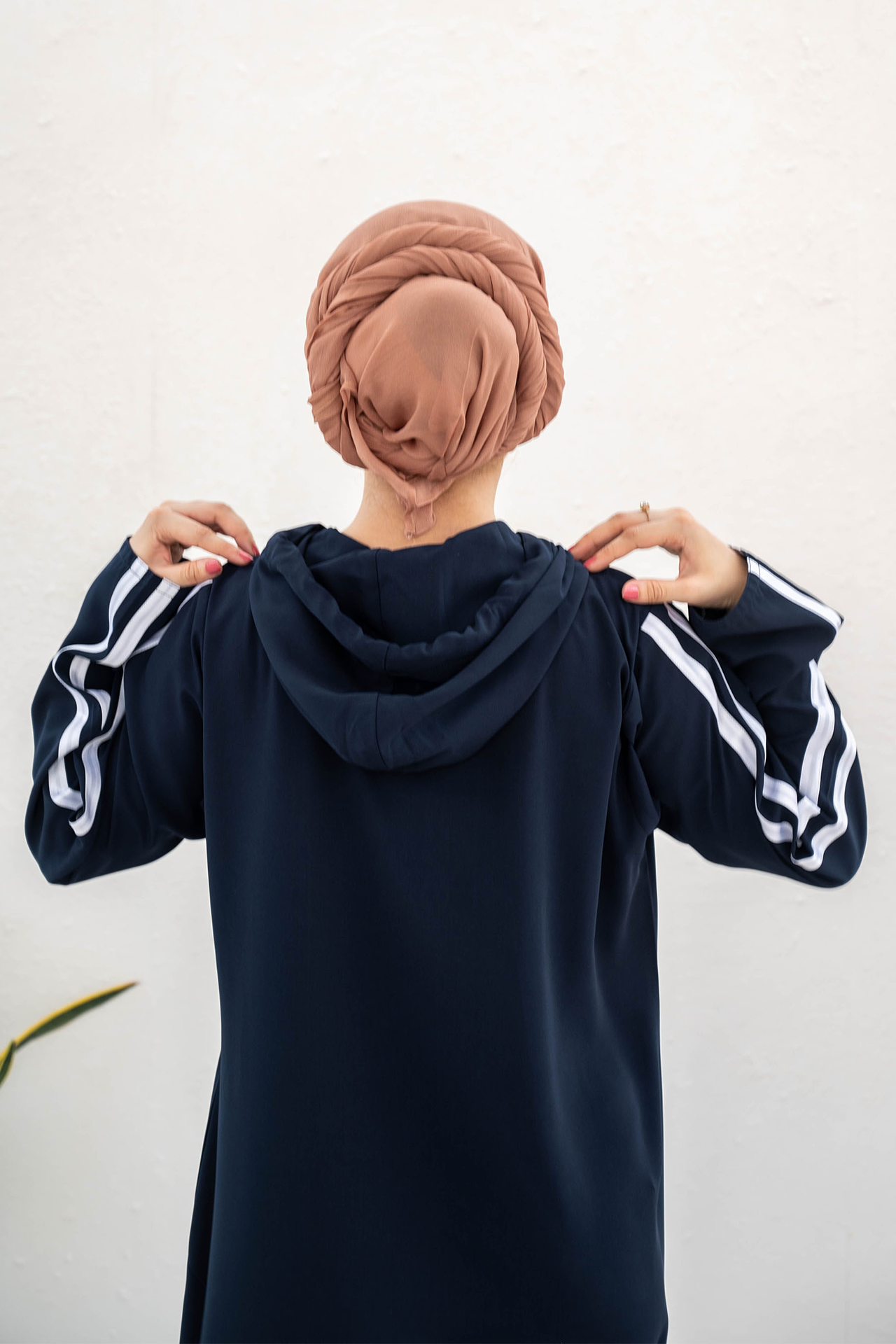 Modest Hoodie Abaya – Navy Blue