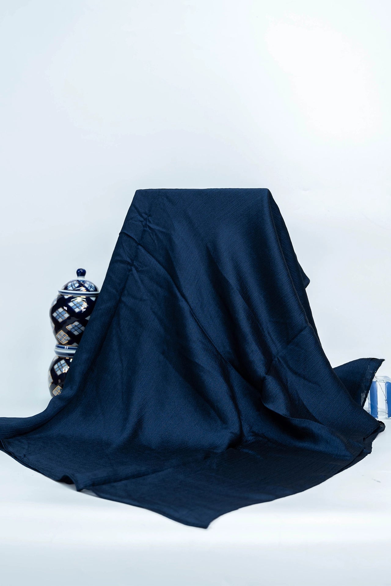 Luxe Crinkle Silk Staller - Navy