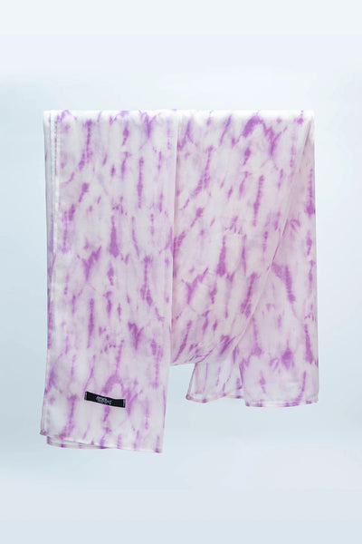 Tie N Dye Printed Staller - Purple - Jalbaab