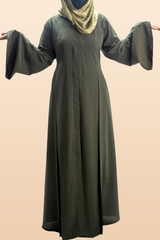 Plaited Box Front Gown - Green