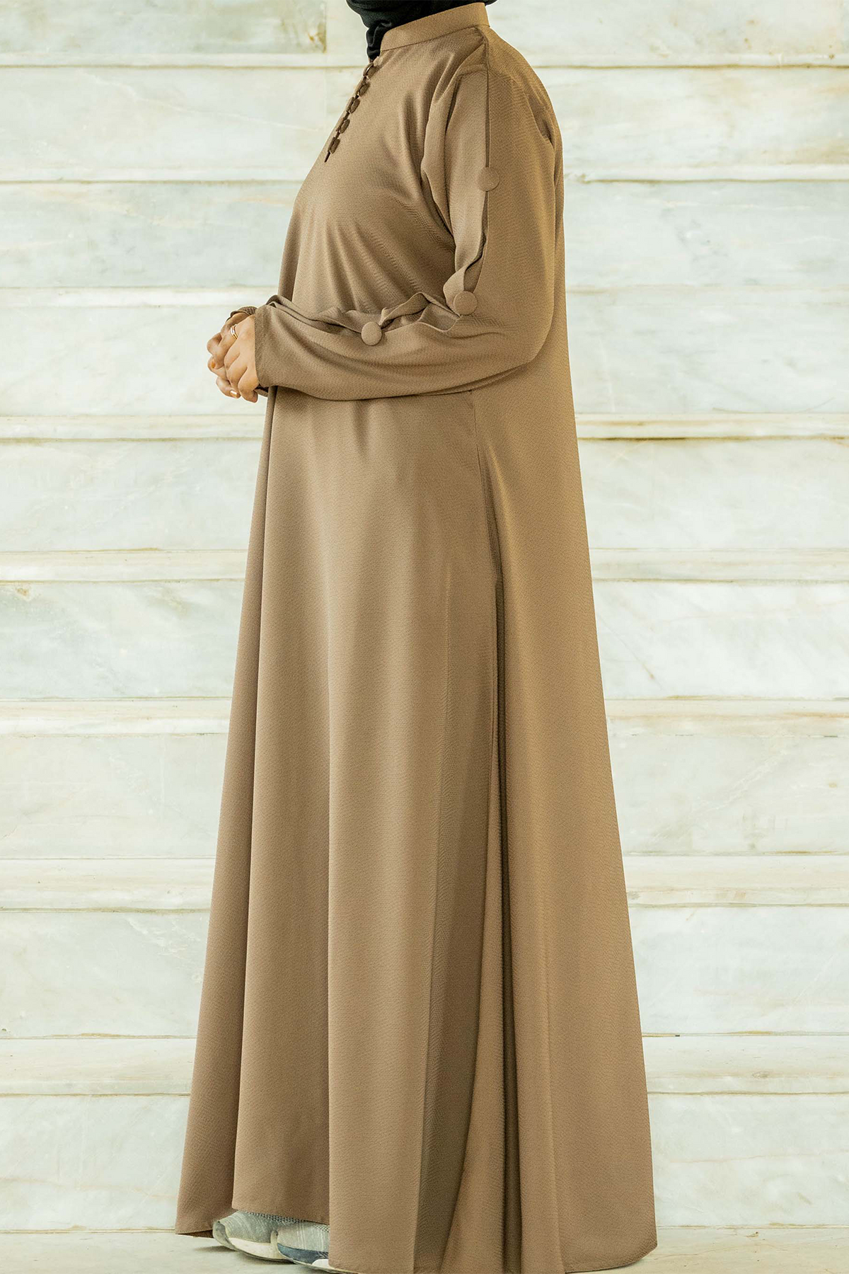 Self Designed Maxi Abaya - Khaaki Fawn