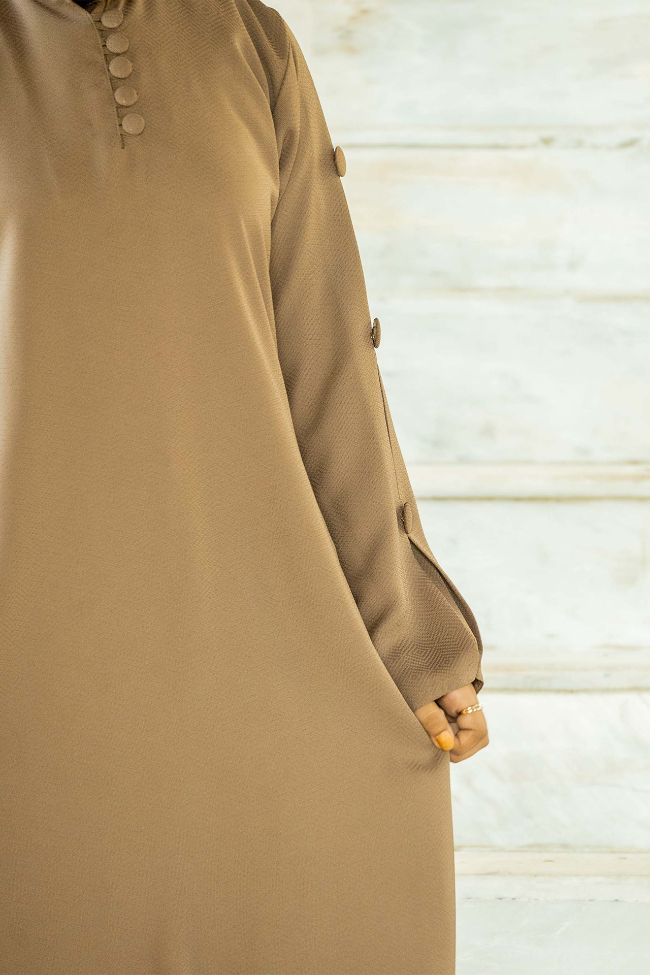 Self Designed Maxi Abaya - Khaaki Fawn
