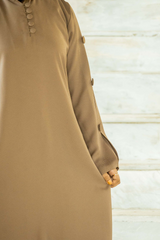 Self Designed Maxi Abaya - Khaaki Fawn